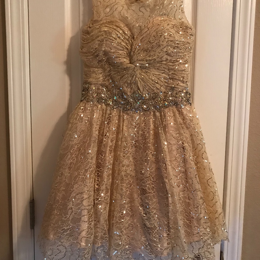 Beige Mini Dress